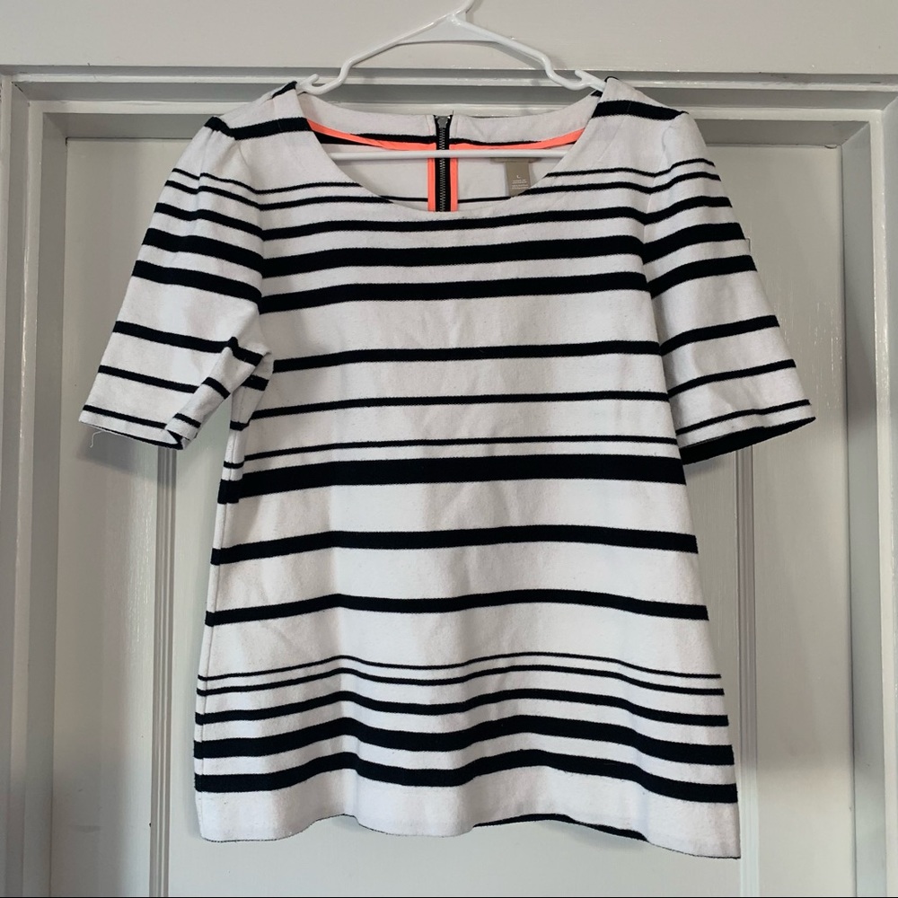Banana Republic White and Black Peplum Style Size Large